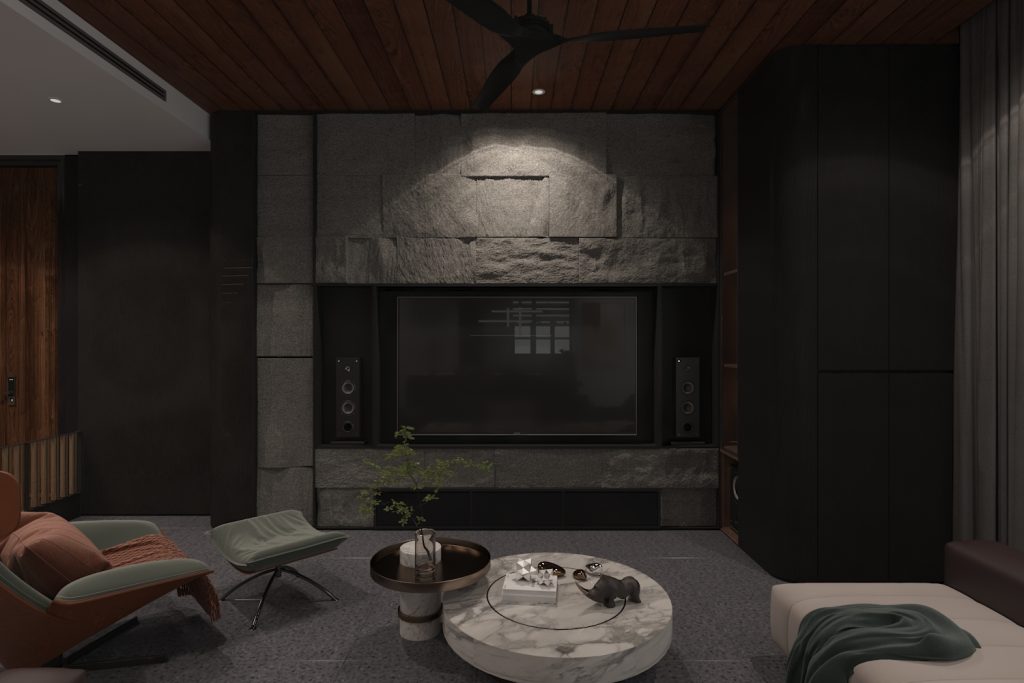 Modern living room interior design in Kuala Lumpur residence