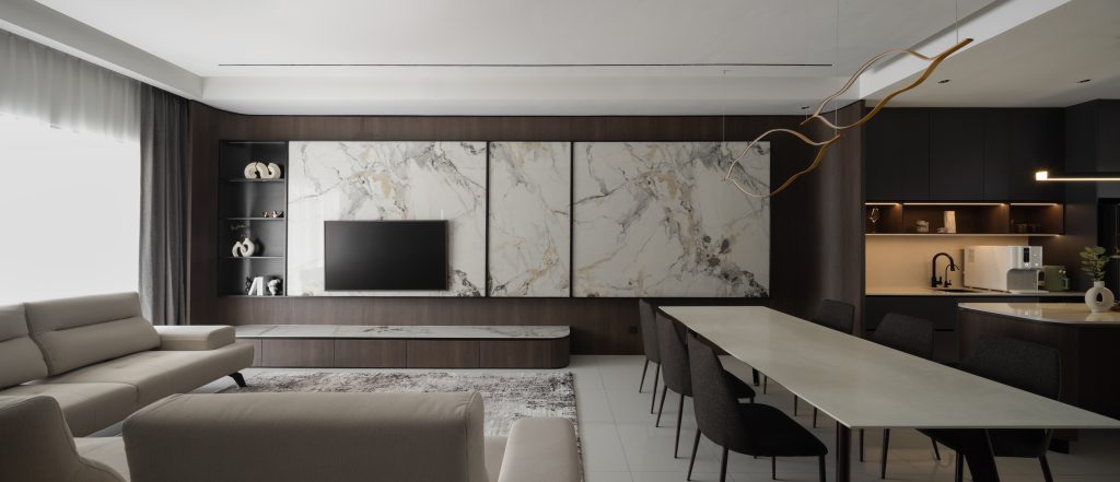 Contemporary dining area with custom interior design in Petaling Jaya