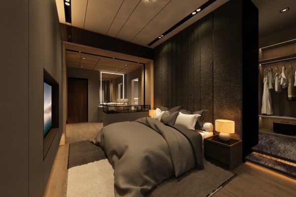modern residential interior design malaysia living room with warm lighting